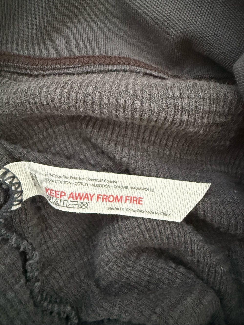 Free People Charcoal Gray Waffle-Knit Top - Picture 12 of 12
